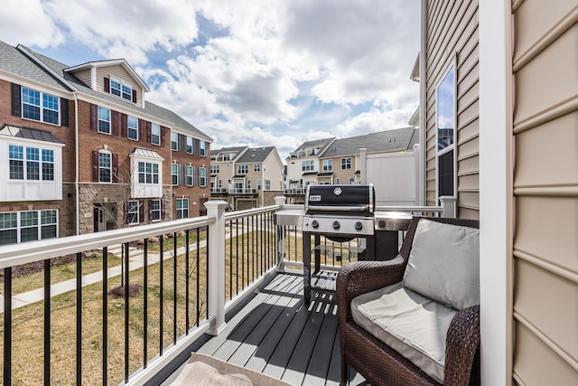 balcony with a residential view