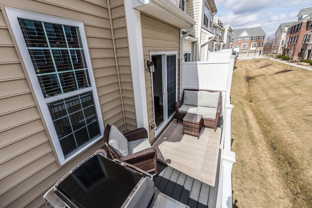 view of patio / terrace with a residential view