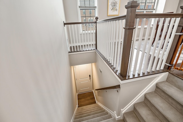 stairs with baseboards