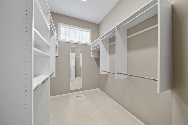 walk in closet with carpet and visible vents