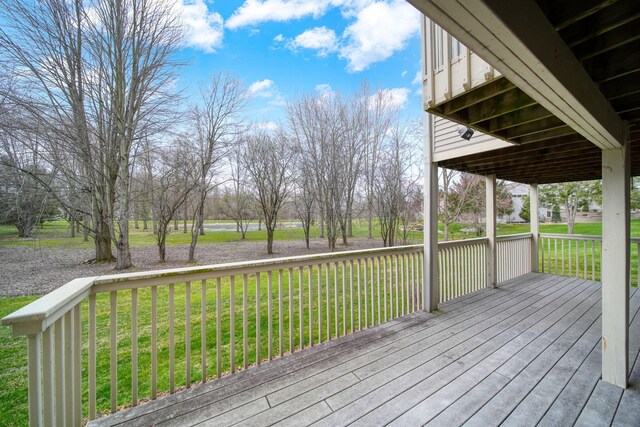 deck with a yard