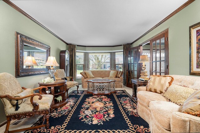 16264 White Haven Dr, Northville, MI 48168 - living room with ornamental molding and carpet floors