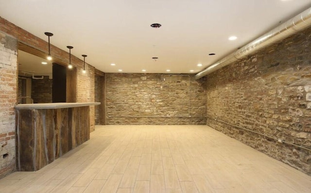 44 Lafayette Ave NE Unit 6, Grand Rapids, MI 49503 - interior space featuring a bar, recessed lighting, and light wood-style floors