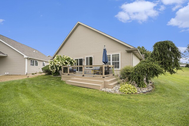 500 Mckinley, Three Rivers, MI 49093 - back of property featuring a yard and a deck