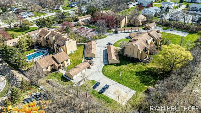 aerial view with a residential view