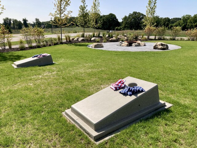 8167 Turning Stone, Kalamazoo, MI 49009 - view of community with a fire pit and a lawn