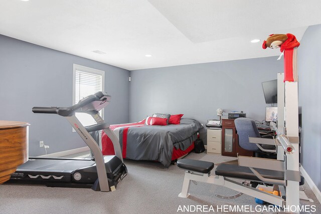 4459 36th St, Hamilton, MI 49419 - carpeted bedroom with baseboards, visible vents, and recessed lighting