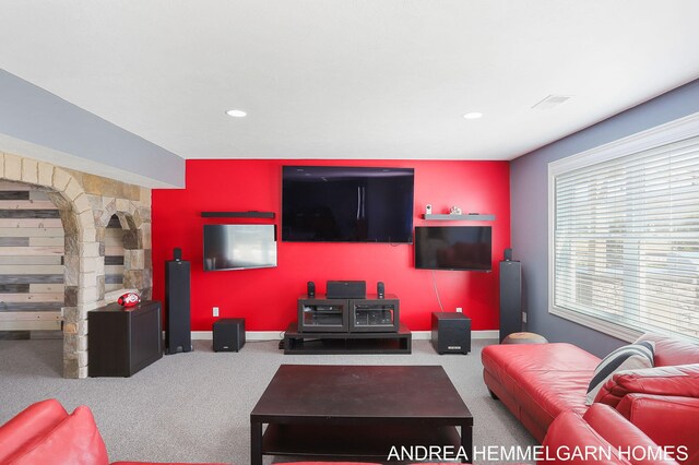 4459 36th St, Hamilton, MI 49419 - carpeted living area with baseboards and recessed lighting