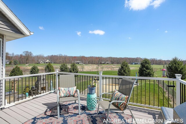 4459 36th St, Hamilton, MI 49419 - wooden deck featuring a yard