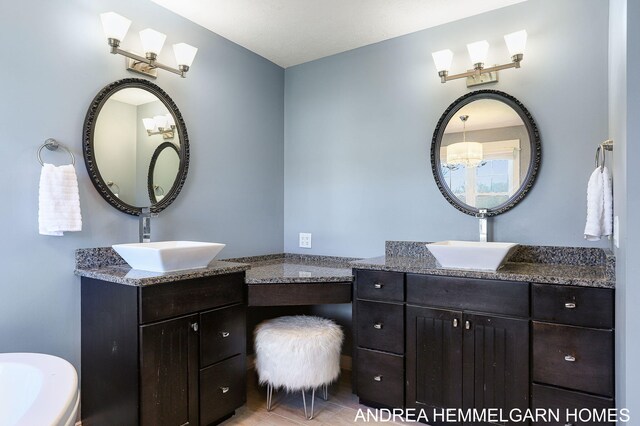 4459 36th St, Hamilton, MI 49419 - bathroom with two vanities and a sink