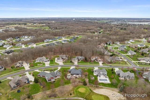 birds eye view of property with a residential view
