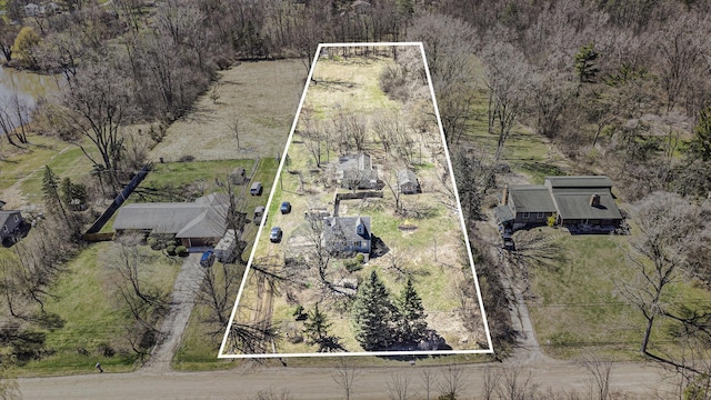 bird's eye view featuring a rural view