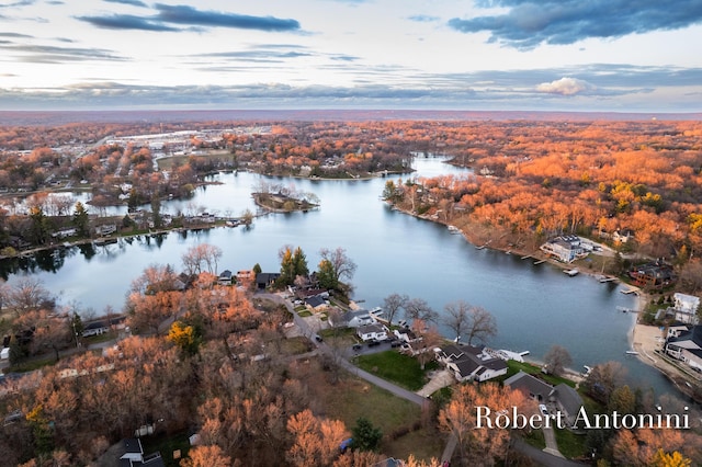 2301 Schimperle Dr NE, Grand Rapids, MI 49525 - aerial overview of property's location featuring a large body of water, a heavily wooded area, and nearby suburban area