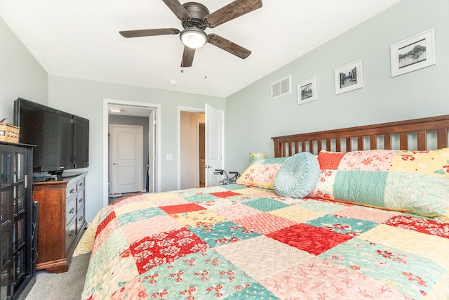 48320 Martz Rd, Van Buren Twp, MI 48111 - bedroom with ceiling fan, carpet floors, and visible vents