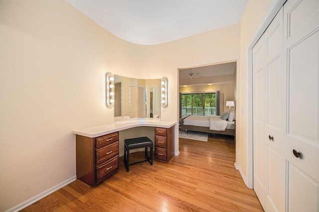 2925 Exmoor Rd, Ann Arbor, MI 48104 - office space with light wood finished floors, baseboards, and a ceiling fan