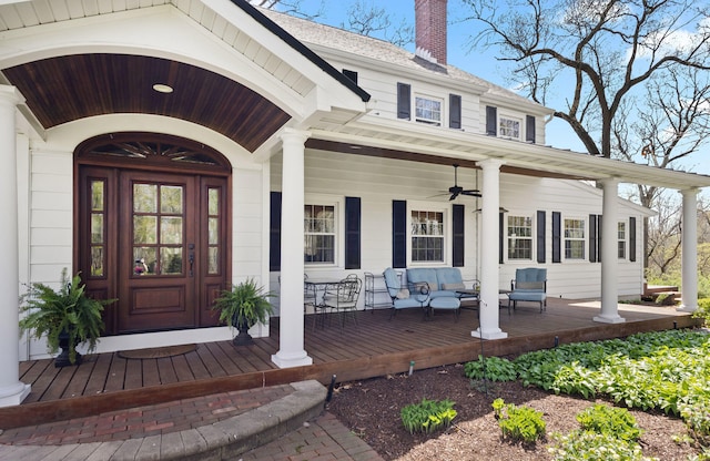 328 E 650 S, La Porte, IN 46350 - property entrance featuring covered porch and a chimney