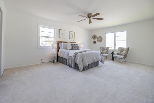 16230 Woodcrest Dr, Spring Lake, MI 49456 - bedroom featuring light carpet, a ceiling fan, and multiple windows