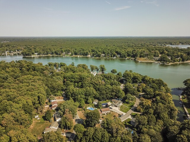 16230 Woodcrest Dr, Spring Lake, MI 49456 - drone / aerial view with a water view and a wooded view