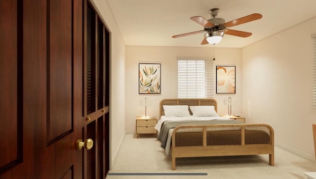 16230 Woodcrest Dr, Spring Lake, MI 49456 - bedroom with ceiling fan, carpet floors, and baseboards