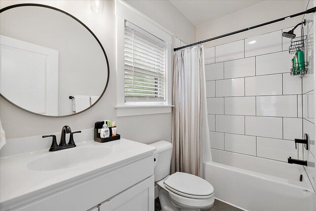 16325 Stones Throw Ln, Union Pier, MI 49129 - full bath featuring toilet, vanity, and shower / bath combination with curtain