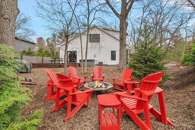 16325 Stones Throw Ln, Union Pier, MI 49129 - exterior space with fence and a fire pit