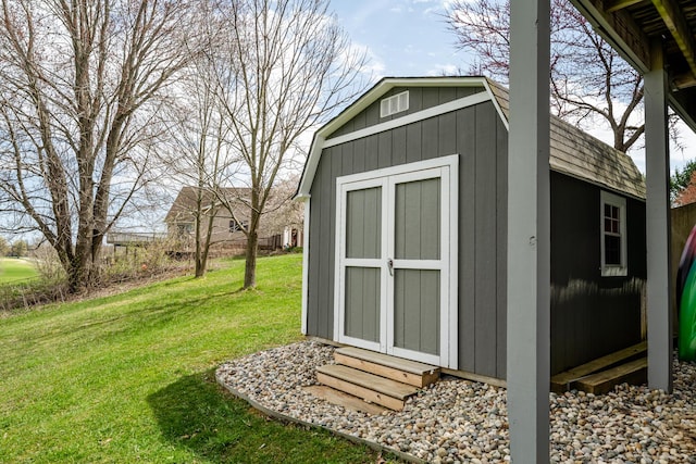 view of shed