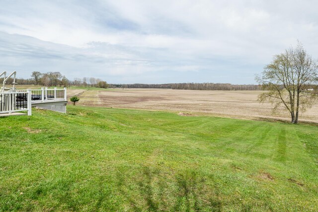 view of yard with a rural view