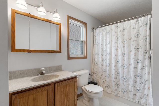 10951 N Waldron Rd, Jerome, MI 49249 - full bathroom with vanity, curtained shower, and toilet