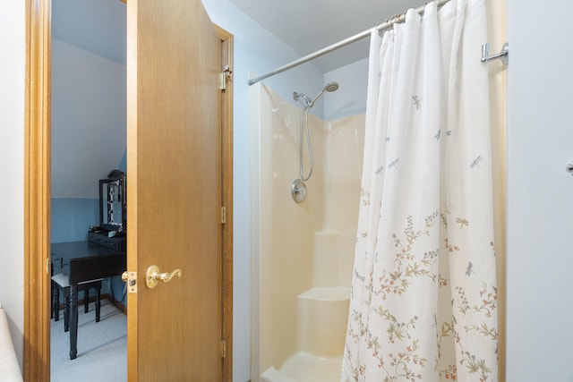 10951 N Waldron Rd, Jerome, MI 49249 - full bath with a shower with shower curtain
