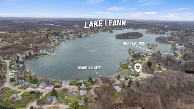 10951 N Waldron Rd, Jerome, MI 49249 - aerial view featuring a residential view and a water view