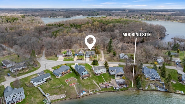 10951 N Waldron Rd, Jerome, MI 49249 - birds eye view of property featuring a residential view, a forest view, and a water view