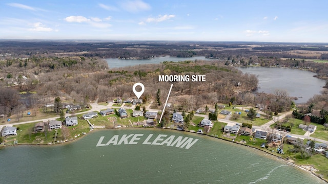 10951 N Waldron Rd, Jerome, MI 49249 - birds eye view of property with a water view