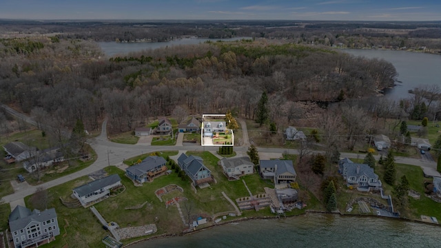 10951 N Waldron Rd, Jerome, MI 49249 - birds eye view of property featuring a forest view and a water view