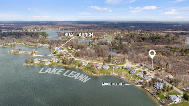 10951 N Waldron Rd, Jerome, MI 49249 - drone / aerial view featuring a water view