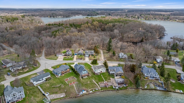 10951 N Waldron Rd, Jerome, MI 49249 - aerial view featuring a residential view, a view of trees, and a water view