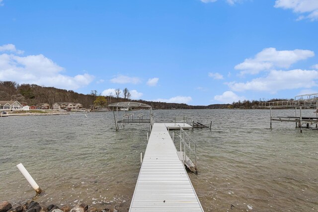 66100 Dolans Ave, Vandalia, MI 49095 - view of dock featuring a water view and boat lift