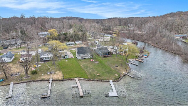 66100 Dolans Ave, Vandalia, MI 49095 - bird's eye view featuring a forest view and a water view