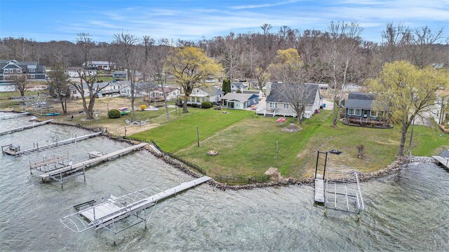 66100 Dolans Ave, Vandalia, MI 49095 - bird's eye view with a water view and a residential view