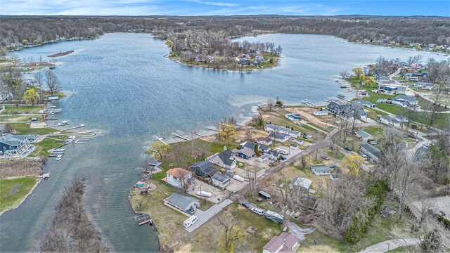 66100 Dolans Ave, Vandalia, MI 49095 - bird's eye view with a forest view, a water view, and a residential view