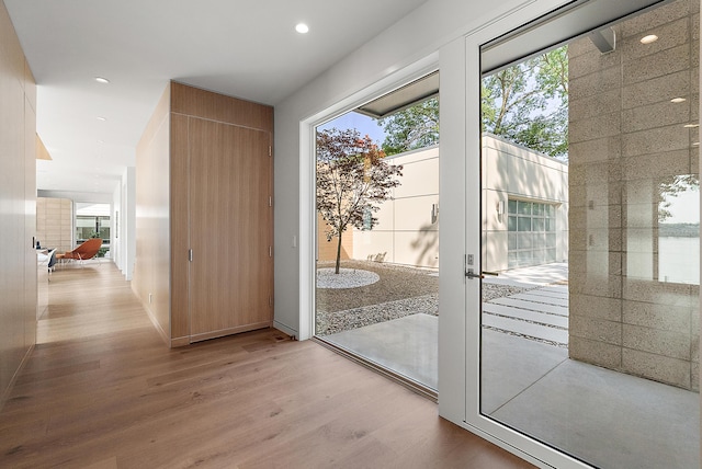 602 Lawn Ave, Holland, MI 49424 - doorway featuring wood finished floors and recessed lighting