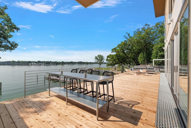 602 Lawn Ave, Holland, MI 49424 - view of dock with outdoor lounge area and a water view