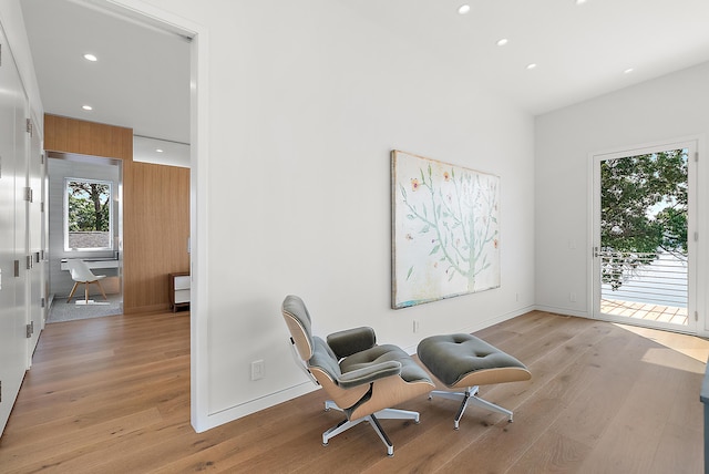 602 Lawn Ave, Holland, MI 49424 - sitting room with recessed lighting, light wood-style floors, and baseboards