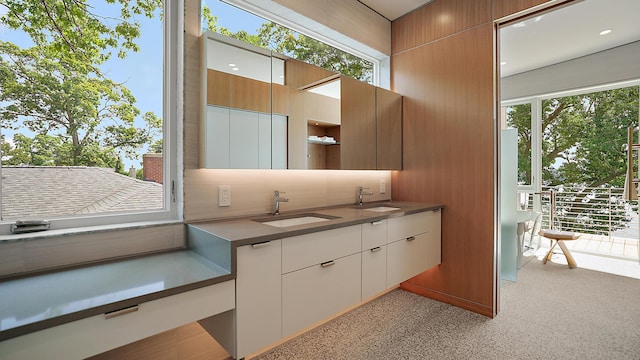 602 Lawn Ave, Holland, MI 49424 - bathroom with plenty of natural light, a sink, and double vanity