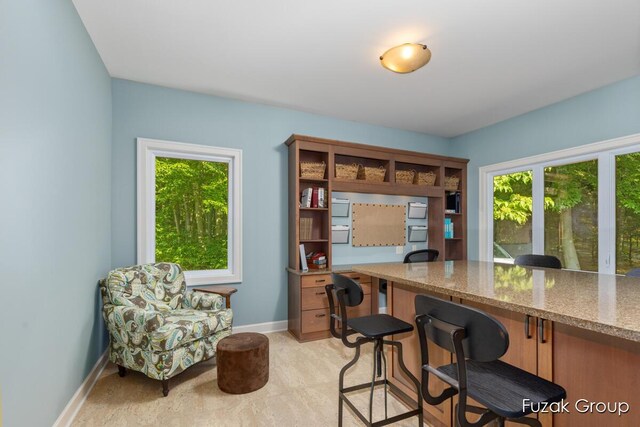 17180 Shore Oaks W Ln, Holland, MI 49424 - home office featuring baseboards and built in study area