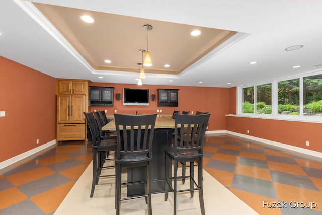 17180 Shore Oaks W Ln, Holland, MI 49424 - dining area featuring recessed lighting, a raised ceiling, and tile patterned floors