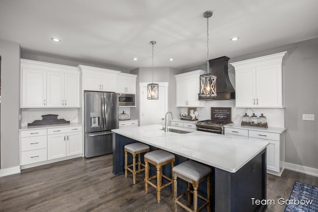 8393 Woodhaven Dr SW Unit 01, Byron Center, MI 49315 - kitchen with wall chimney exhaust hood, stainless steel appliances, a sink, and recessed lighting