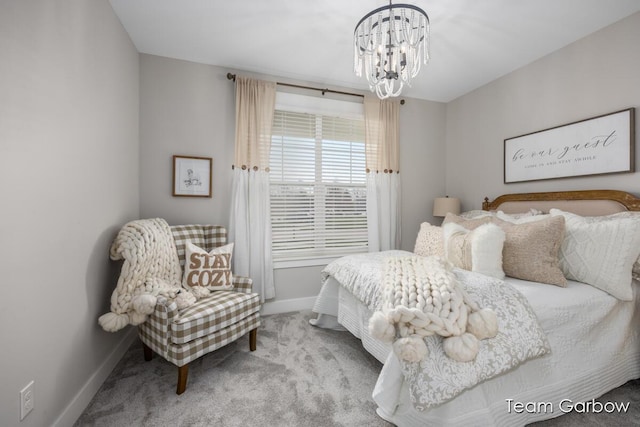 8393 Woodhaven Dr SW Unit 01, Byron Center, MI 49315 - carpeted bedroom featuring a chandelier and baseboards