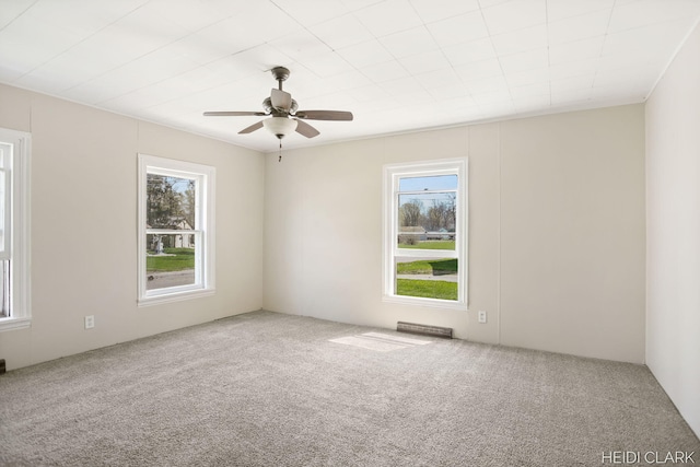 3552 47th St, Hamilton, MI 49419 - spare room featuring a wealth of natural light, carpet floors, and ceiling fan