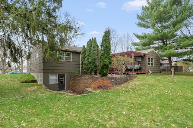 419 Larkspur Ave, Portage, MI 49002 - back of house with a lawn and a deck