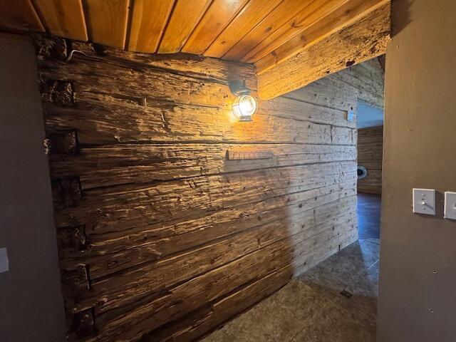 314 W Main, Whitehall, MI 49461 - interior space featuring wood ceiling and wood walls